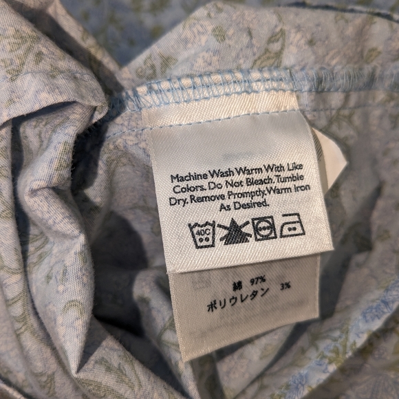 Eddie Bauer Floral Blue Print women's long sleeve button down shirt XXL H-1 - Picture 12 of 12